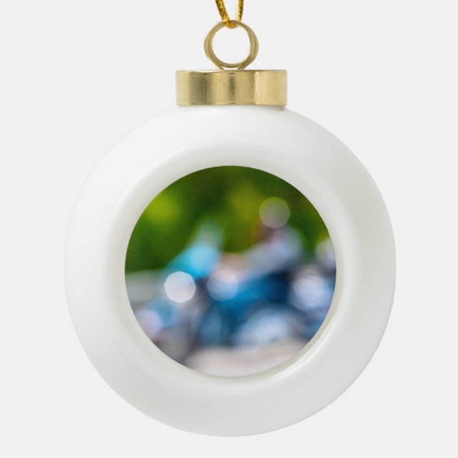 classic rider ceramic ball christmas ornament (Front)