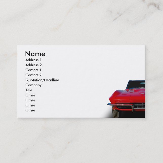 Classic Roadster Business Card (Front)