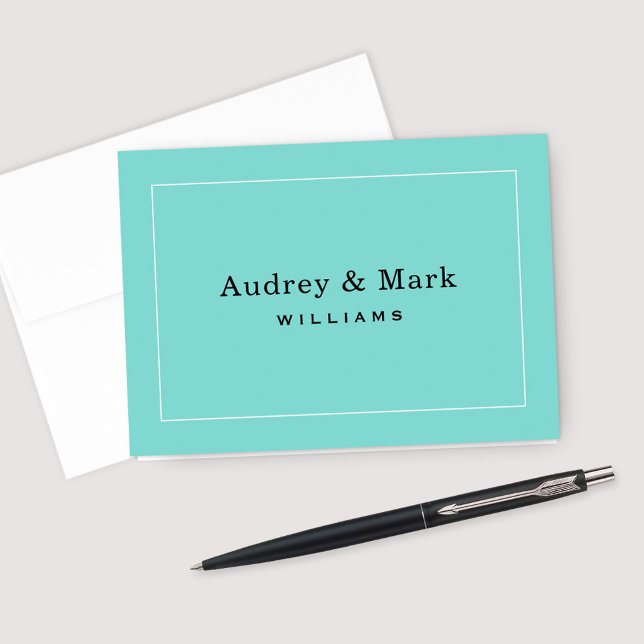 Classic Robin Egg Blue Monogram Wedding Thank You Card (Creator Uploaded)