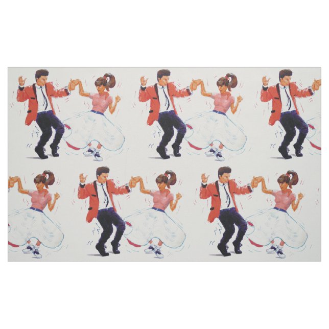 classic rock and roll dancing poodle skirt fabric (Fat Quarter)