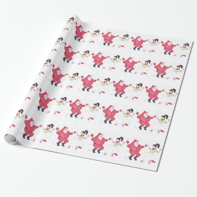 Classic Rock and Roll Jivers Christmas Wrapping Paper (Unrolled)