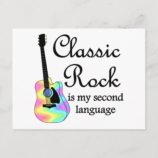 Classic Rock is my second language Postcard (Front)