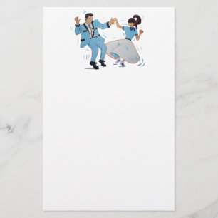 Classic Rock n Roll Jive dancers cartoon Stationery