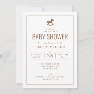 Classic Rocking Horse Baby Shower Invitation