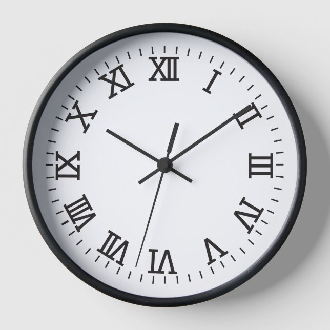 Classic Roman Numeral Wall Clock – Timeless Black  (Front)