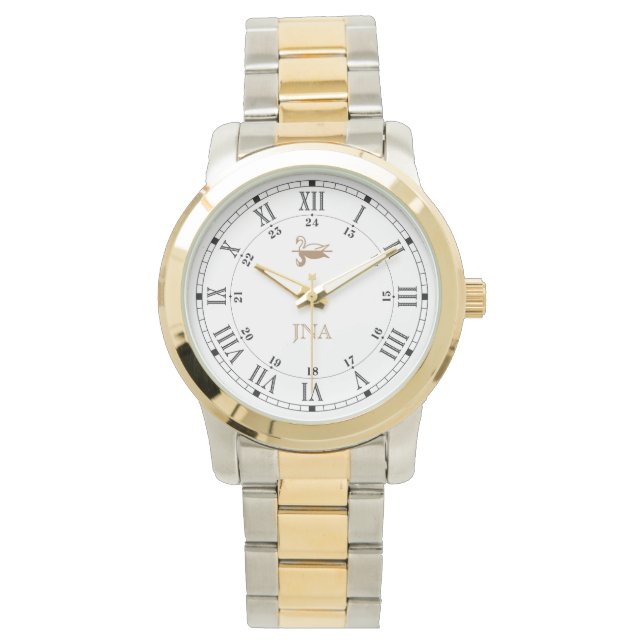 Classic Roman Numerals Monogram Watch (Front)