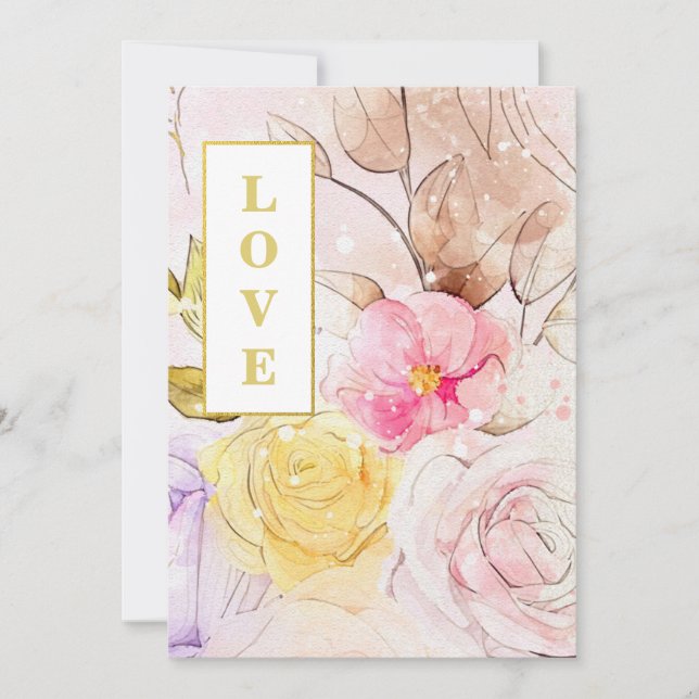 *~ Classic Romance AR26 Flower QR  RSVP Wedding Invitation (Front)