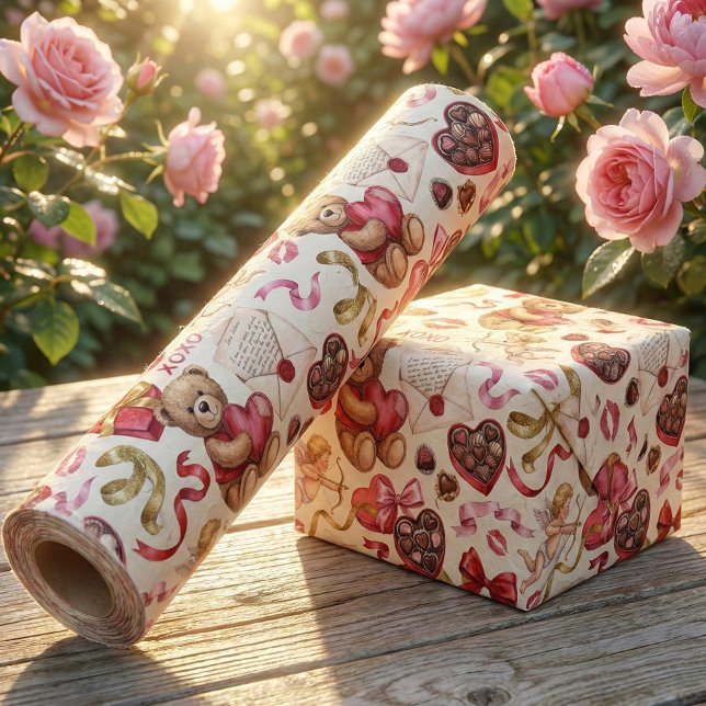 Classic Romance: Vintage Teddy Bear Wrapping Paper (Creator Uploaded)