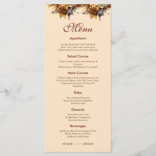 Classic Romance Wedding Menu Card