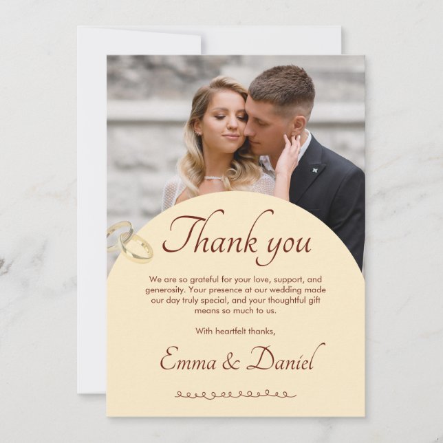 Classic Romance Wedding Thank You Card (Front)