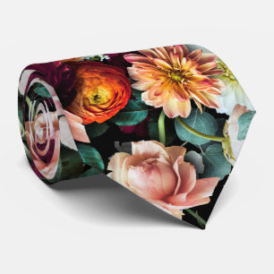 Classic Romantic Floral Grooms Wedding Tie