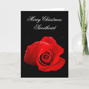 Classic Romantic red Rose Christmas Card