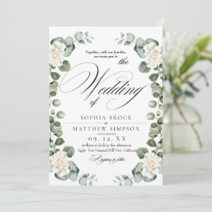 Classic Romantic Watercolor Greenery Wedding Invitation