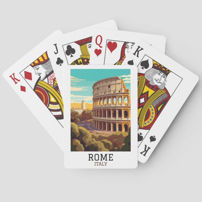 Classic Rome Italy Colosseum Historic Playing Cards (Back)