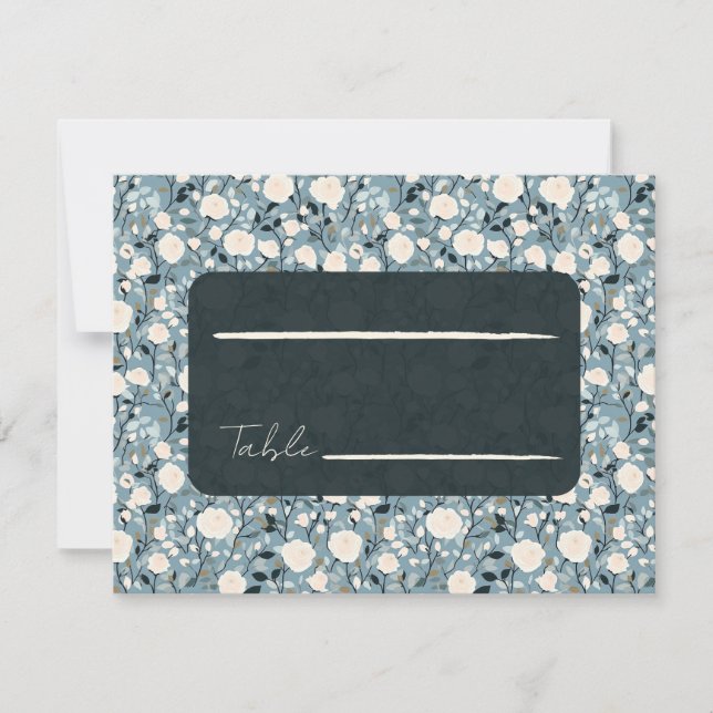 Classic Rose Flower Retro Wedding Place Card (Front)