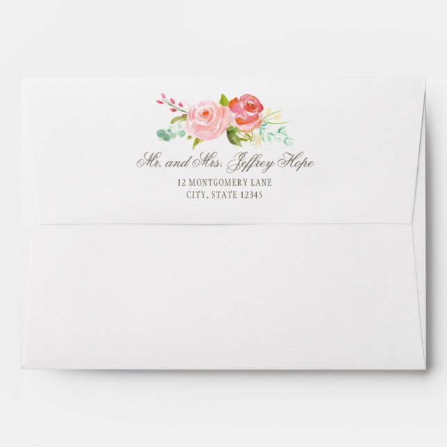 Classic Rose Garden Elegant Envelope (Back (Top Flap))