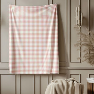 Classic Rose Gold Check Throw for Stylish Homes Fleece Blanket