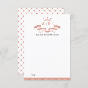 Classic Rose Gold Crest Wedding Advice Card