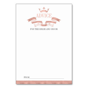 Classic Rose Gold Crest Wedding Advice Card