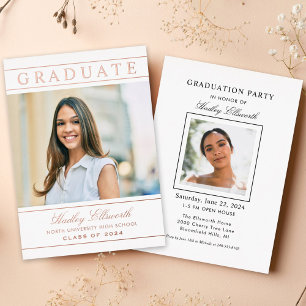Classic Rose Gold Graduate Photo Graduation Party