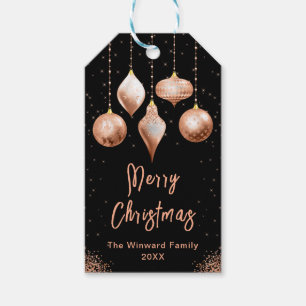 Classic Rose Gold Ornament Christmas Gift Tags