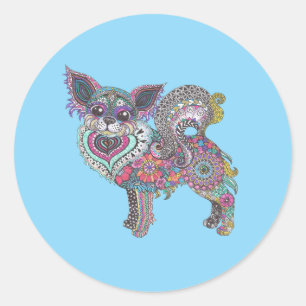 Classic Round Chihuahua Sticker