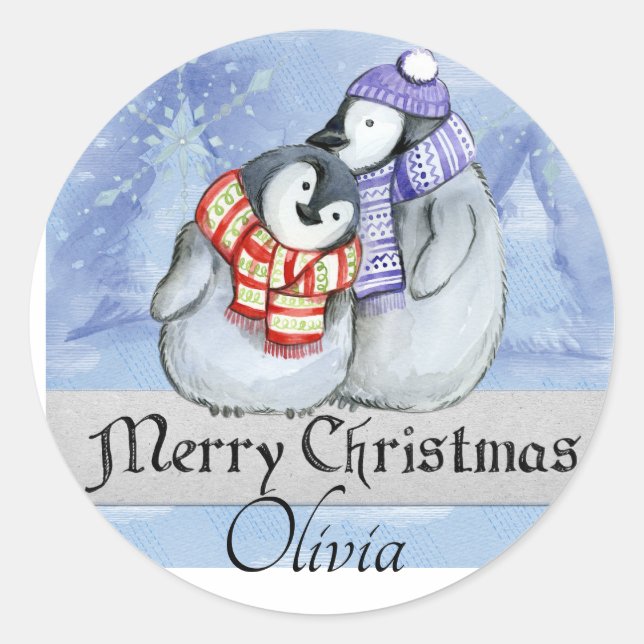 Classic Round Christmas Sticker (Front)