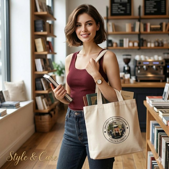 Classic Round Graduate Modern Script Budget Tote Bag (Classic Round Graduate Modern Script Budget Tote Bag)