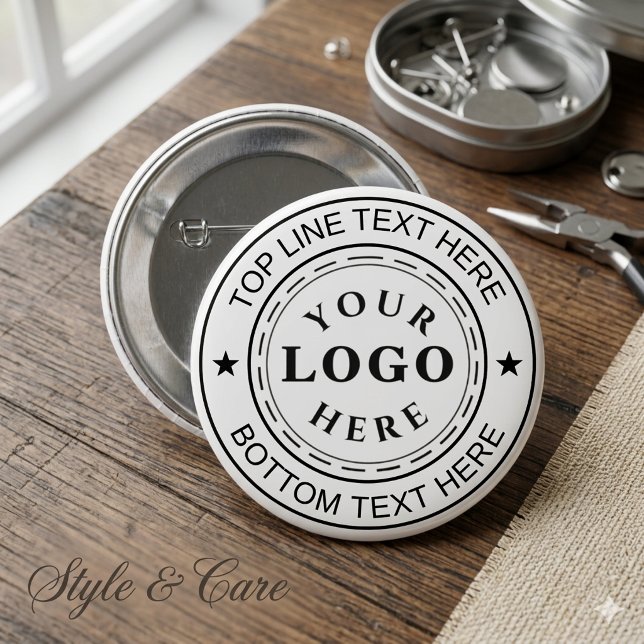 Classic Round Logo Text Personalised Button Design (Classic Round Logo Text Personalized Button Design)