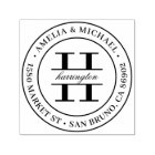 Classic Round Monogram Wedding Return Address