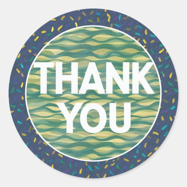 Classic Round Sticker Beautiful thankyou design (Front)