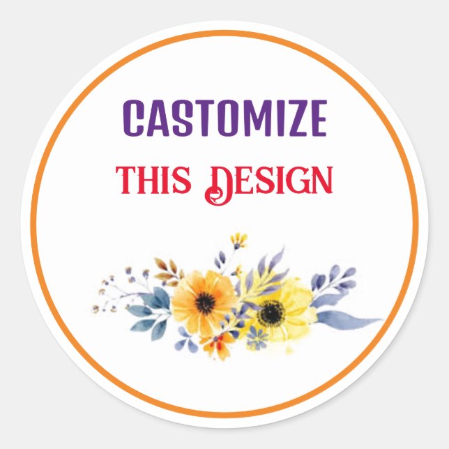  Classic Round Sticker Design  (Front)