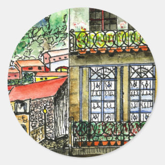 Classic Round Sticker glossy small w/Portugal