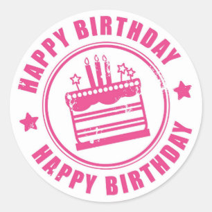 Classic Round Sticker/Happy Birthday Sticker