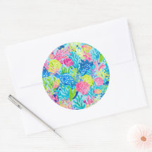 Classic round sticker in stylish graphic