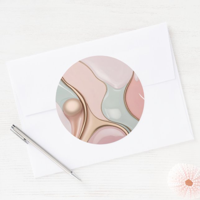 Classic round sticker in stylish graphic (Envelope)