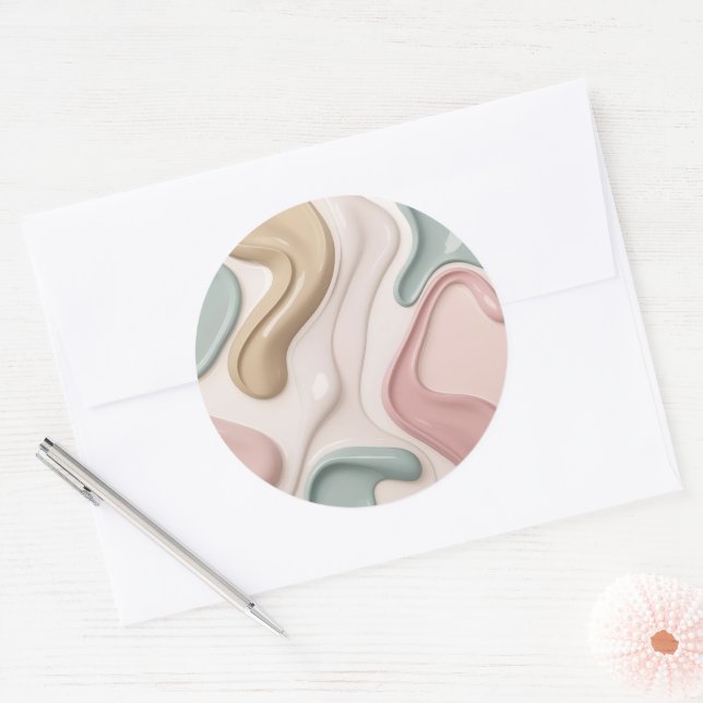 Classic round sticker in stylish graphic (Envelope)