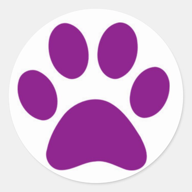 Classic Round Sticker/Paw Print Sticker (Front)