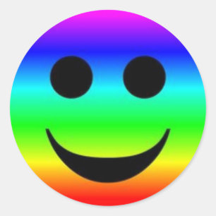 Classic Round Sticker/Rainbow Face Sticker