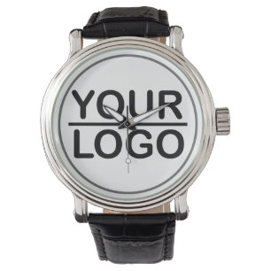 Classic round sticker with individual logo watch
