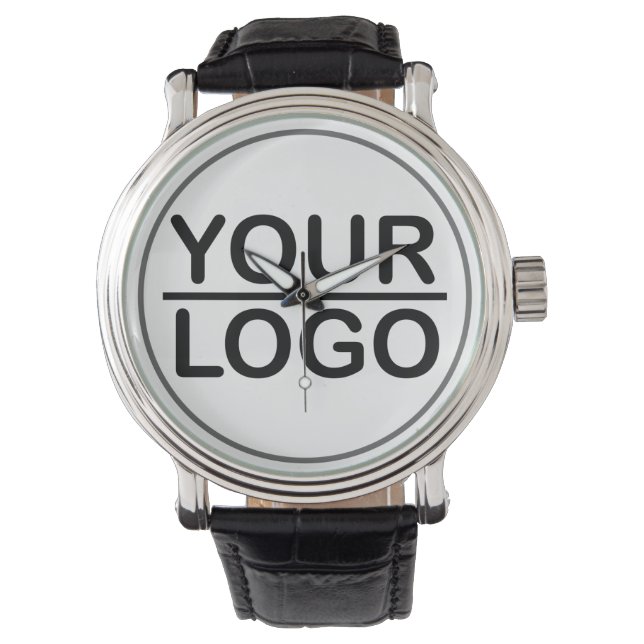 Classic round sticker with individual logo watch (Front)