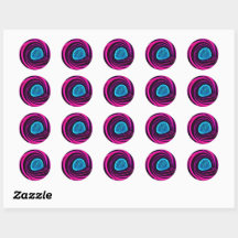 Classic Round Sticker with Whirlpool Design.