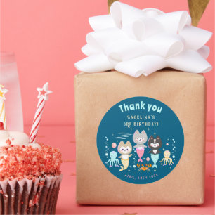 Classic Round Stickers birthday party.