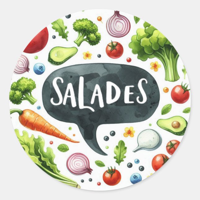 Classic round stickers (Salads) (Front)