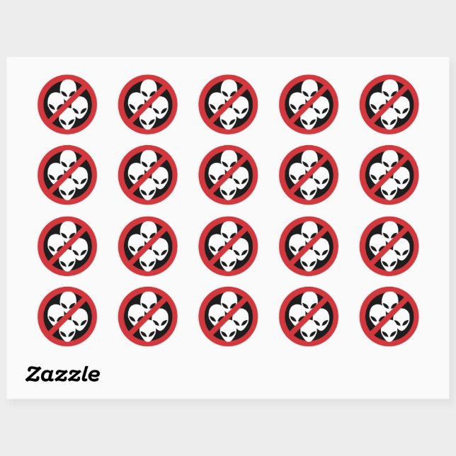 Classic Round Stickers – Space Alien Characters (Sheet)