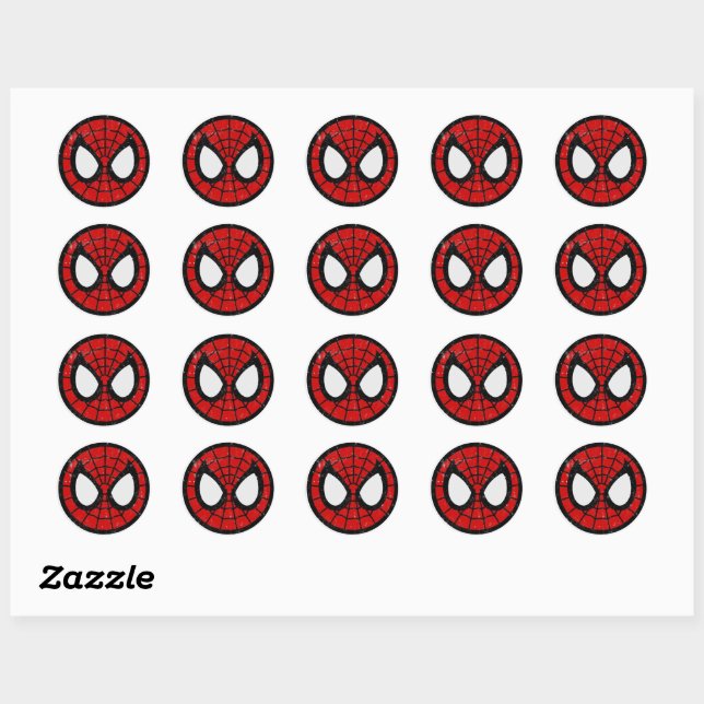 Classic Round Stickers – Spider Hero Design (Sheet)