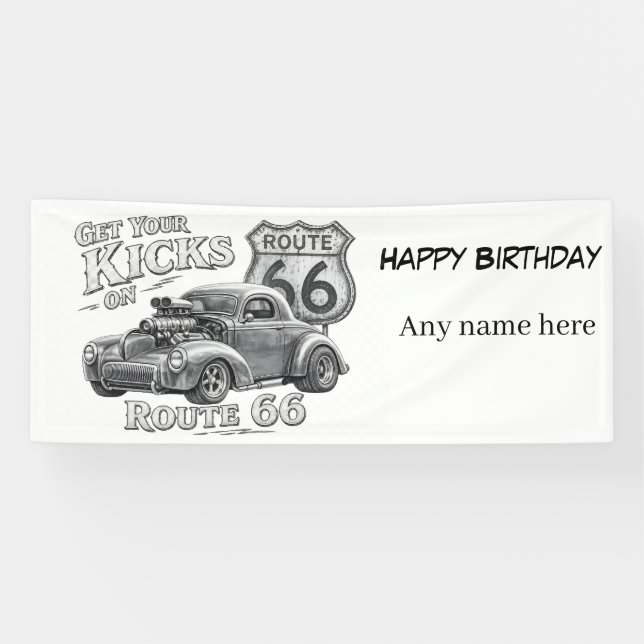 Classic Route 66 Customisable Banner (Horizontal)