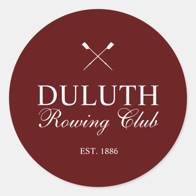 Classic Rowing Club Round Sticker (Front)