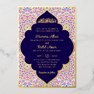 Classic Royal Blue Gold Accents Muslim Wedding