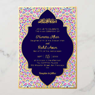 Classic Royal Blue Gold Accents Muslim Wedding